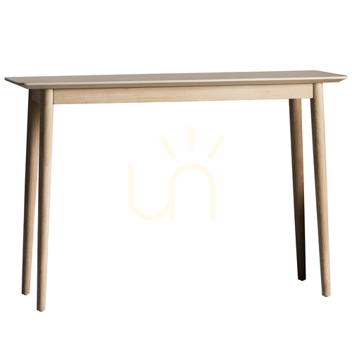 Check Console Table Gallery Direct Milano Oak Chevron Inlay 120cm 5055999242998