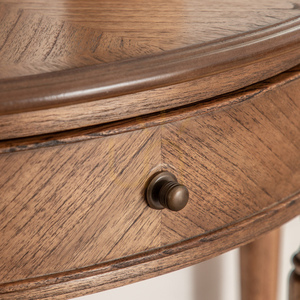 Console Table Gallery Direct Highgrove Demi Lune Natural Mindi Wood 92.5cm small 3