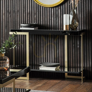 Console Table Gallery Direct Ardella Black Glass Gold Iron 120cm 1 Console Table Gallery Direct Ardella Black Glass Gold Iron 120cm small 1