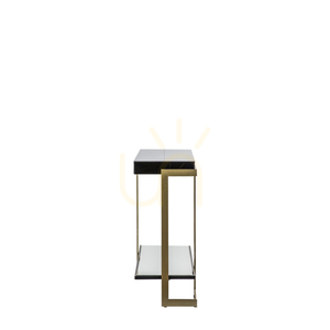 Console Table Gallery Direct Ardella Black Glass Gold Iron 120cm 4 Console Table Gallery Direct Ardella Black Glass Gold Iron 120cm small 4