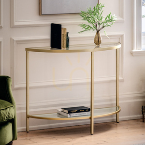 Console Table Gallery Direct Hudson Champagne Metal Glass 100x35x75cm 1 Console Table Gallery Direct Hudson Champagne Metal Glass 100x35x75cm small 1