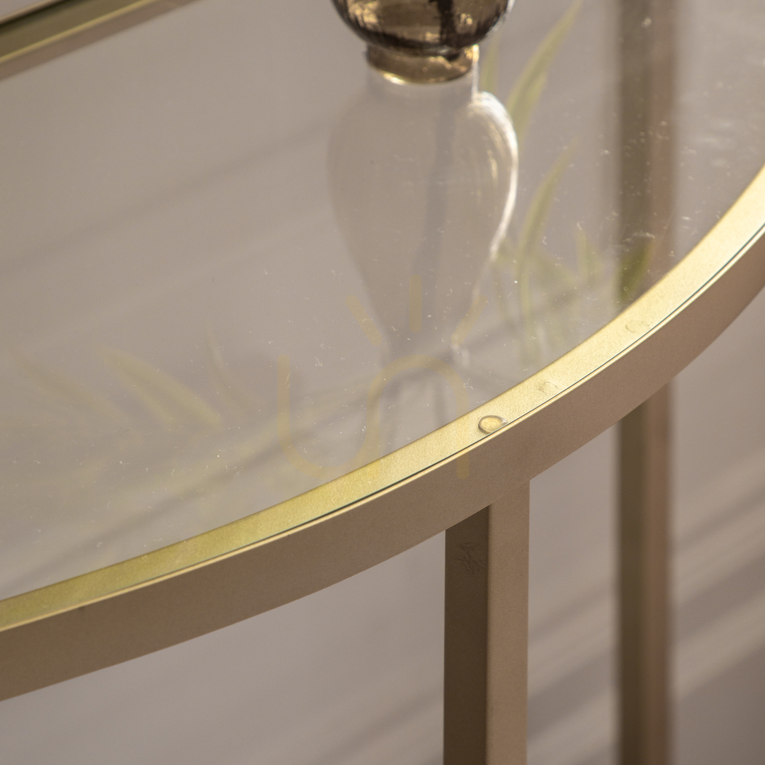 Preview Console Table Gallery Direct Hudson Champagne Metal Glass 100x35x75cm Console Table Gallery Direct Hudson Champagne Metal Glass 100x35x75cm