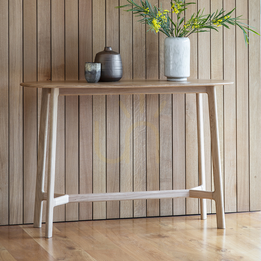 View Console Table Gallery Direct Madrid Oak 120 x 40 x 80 cm Console Table Gallery Direct Madrid Oak 120 x 40 x 80 cm