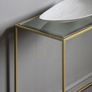 Console Table Gallery Direct Rothbury Champagne Glass Iron 110 x 35 x 76 cm 2 Console Table Gallery Direct Rothbury Champagne Glass Iron 110 x 35 x 76 cm small 2