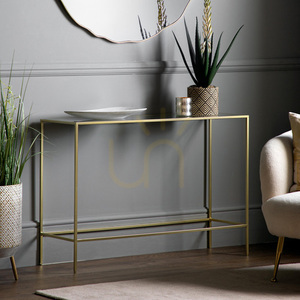 Console Table Gallery Direct Rothbury Champagne Glass Iron 110 x 35 x 76 cm 0 Console Table Gallery Direct Rothbury Champagne Glass Iron 110 x 35 x 76 cm small 0