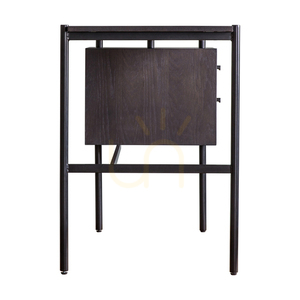 Desk Gallery Direct Carbury 2 Drawer Black Natural Oak Veneer 130x50cm 4 Desk Gallery Direct Carbury 2 Drawer Black Natural Oak Veneer 130x50cm small 4