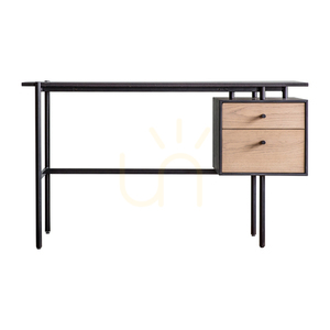 Desk Gallery Direct Carbury 2 Drawer Black Natural Oak Veneer 130x50cm 0 Desk Gallery Direct Carbury 2 Drawer Black Natural Oak Veneer 130x50cm small 0