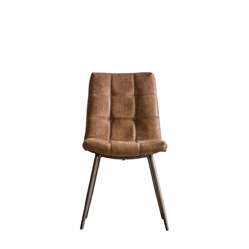 Check Dining Chair Gallery Direct Darwin Brown Faux Leather Metal Legs 5055999244107