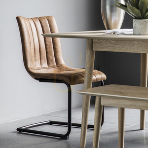 Chair Pair Gallery Direct Edington Brown Faux Leather Cantilever 5055999244046 2 Chair Pair Gallery Direct Edington Brown Faux Leather Cantilever 5055999244046 small 2