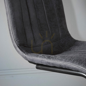 Gallery Direct Edington grey faux-leather cantilever dining chairs, set of 2 small 2