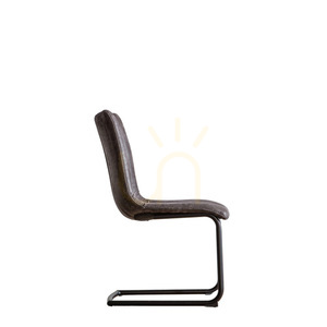 Gallery Direct Edington grey faux-leather cantilever dining chairs, set of 2 small 3
