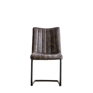 Gallery Direct Edington grey faux-leather cantilever dining chairs, set of 2 small 0