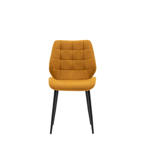 Dining Chairs Set of 2 Gallery Direct Manford Saffron Upholstered Iron Legs 5059413801044 small 0