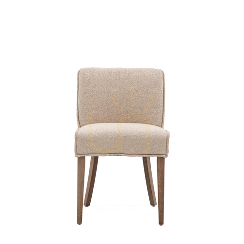 Check Gallery Direct Tarnby Dining Chairs, Taupe, Set of 2, Vintage Oak Legs, 51 cm Seat Height