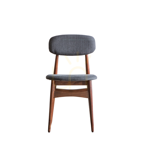 Check Dining Chair Gallery Direct Barcelona Grey Fabric Dark Wood 44x50x86 cm Set of 2