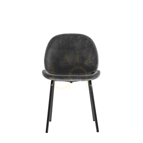 Check Dining Chair Gallery Direct Flanagan Grey Velvet Steel Base Set of 2