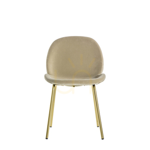 Dining Chair Gallery Direct Flanagan Oatmeal Velvet Gold Base Set of 2 small 0