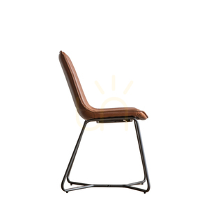 Gallery Direct Hawking Brown Faux Leather Dining Chairs, Set of 2 small 4