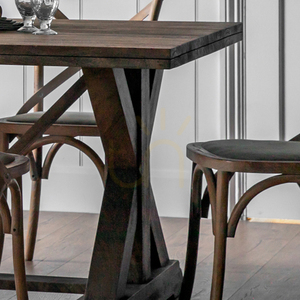 Dining Table Gallery Direct Ashbourne 180cm Light Wood Mango Wood Iron small 2