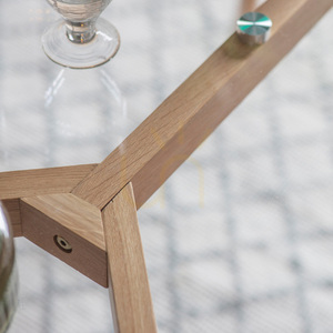Dining Table Gallery Direct Blair Oak and Clear Glass 120 x 80 cm small 2