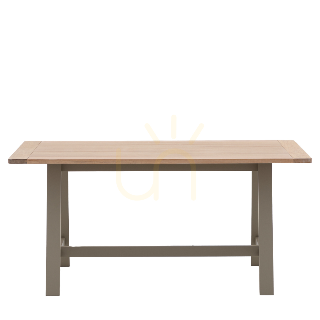 Check Dining Table Gallery Direct Eton Trestle Prairie Oak 160 x 80 cm Dining Table Gallery Direct Eton Trestle Prairie Oak 160 x 80 cm