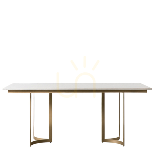 Check Dining Table Gallery Direct Everton White Marble Gold 180x90cm 5059413699993