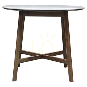 Dining Table Gallery Direct Barcelona Round Dark Wood Marble 90cm 5056272006535 small 0