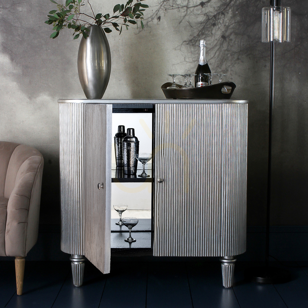 Display Beverage Cabinet Gallery Direct Jeeves Silver Mirrored Glass Mahogany 97x41x96 cm Beverage Cabinet Gallery Direct Jeeves Silver Mirrored Glass Mahogany 97x41x96 cm