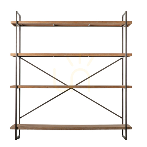 Check Display Unit Gallery Direct Brogdale Black Natural Iron Wood 181x44x191.5 cm