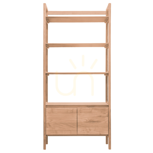 Check Open Display Shelf Gallery Direct Madrid Solid Oak 80x35x172.5cm 5059413121869