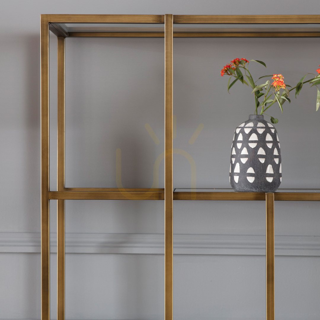 Show Display Shelf Gallery Direct Rothbury Bronze Glass Iron 70x32x150.5cm 5059413256882 Display Shelf Gallery Direct Rothbury Bronze Glass Iron 70x32x150.5cm 5059413256882