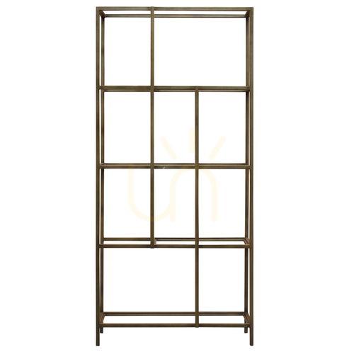 Check Display Shelf Gallery Direct Rothbury Bronze Glass Iron 70x32x150.5cm 5059413256882