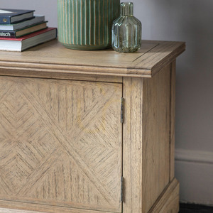 Media Unit Gallery Direct Mustique 2 Door Natural Solid Mindi Mahogany 130x40x50cm small 2