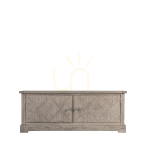 Media Unit Gallery Direct Mustique 2 Door Natural Solid Mindi Mahogany 130x40x50cm small 0