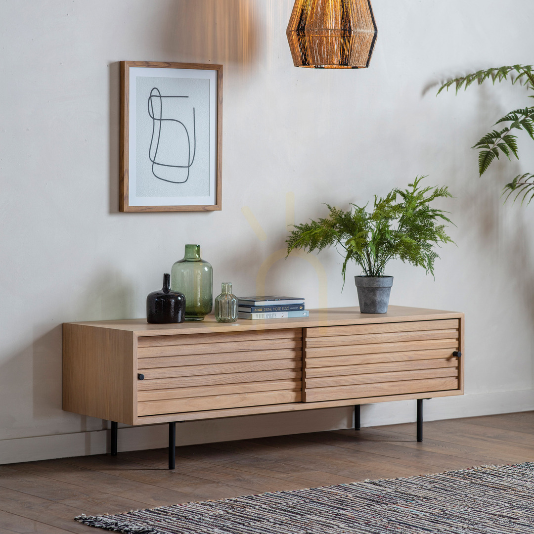 View Media Unit Gallery Direct Okayama Oak 140cm Japandi Shelves Media Unit Gallery Direct Okayama Oak 140cm Japandi Shelves