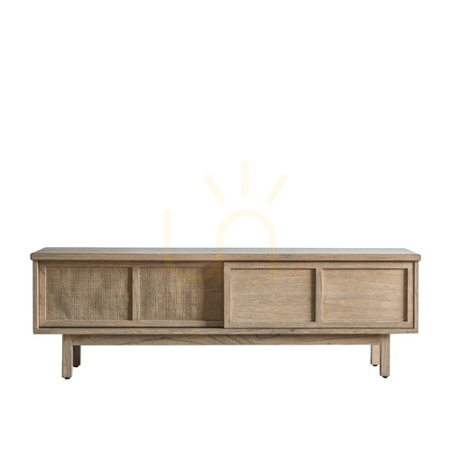 Check Media Unit Gallery Direct Kyoto Natural Solid Mindi & Rattan 140x40x45 cm