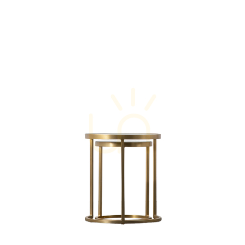 Check Nest of 2 Tables Gallery Direct Gold Iron Glass 40x45 cm