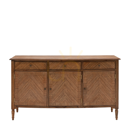 Check Sideboard Gallery Direct Highgrove 3 Door 3 Drawer Peroba Mindi 170cm