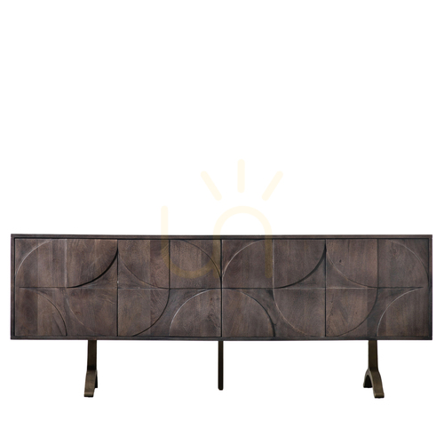 Check Sideboard Gallery Direct Sharma 4 Door Mango Wood Brown 180cm