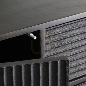 Sideboard Gallery Direct Ripple Black Mango Wood 2 Door 3 Drawer 150cm small 5