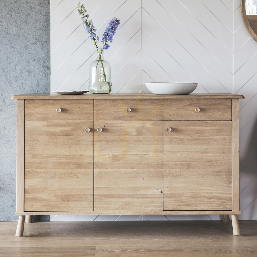 View Sideboard Gallery Direct Wycombe Oak 3 Door 3 Drawer 140cm 5055999238731 Sideboard Gallery Direct Wycombe Oak 3 Door 3 Drawer 140cm 5055999238731