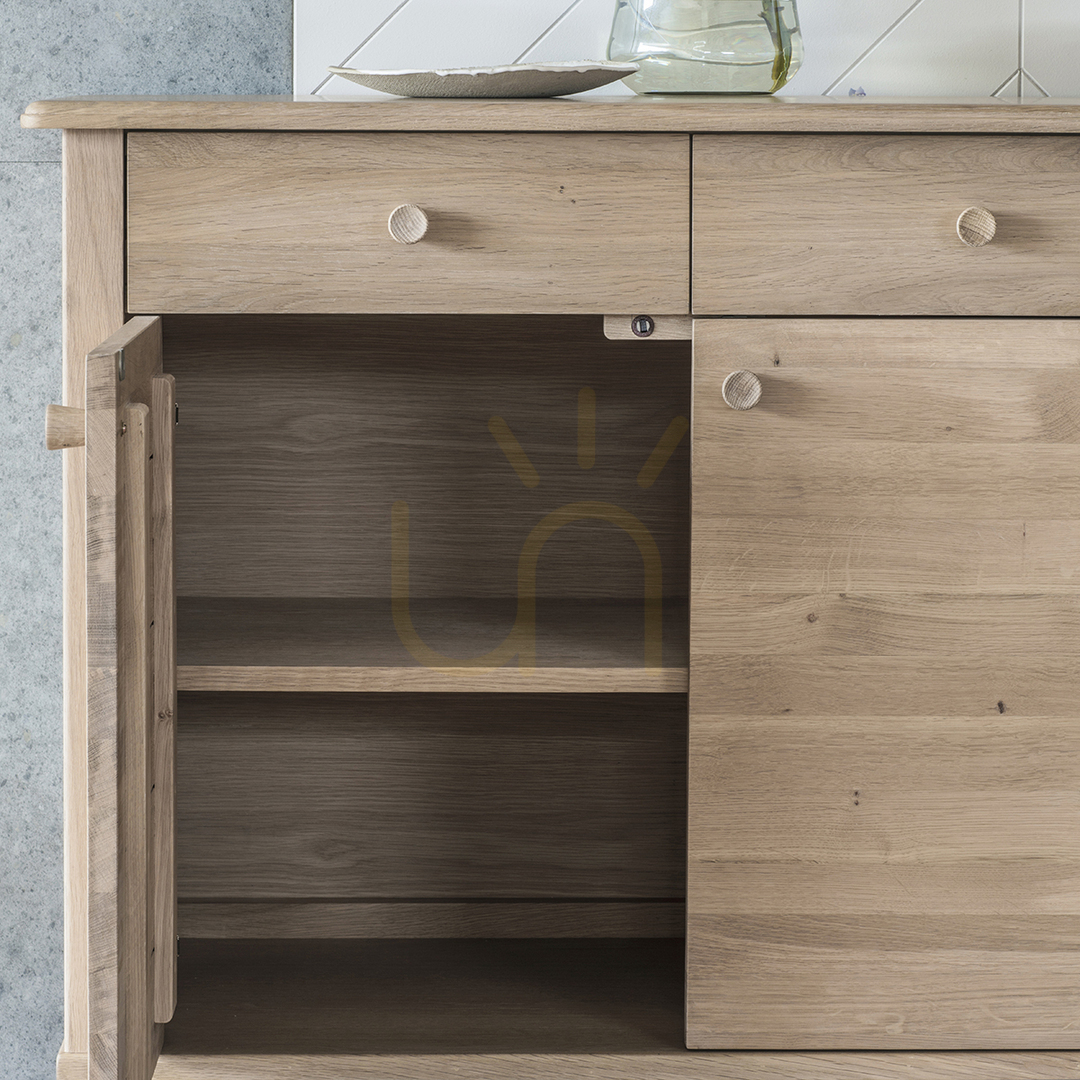 Preview Sideboard Gallery Direct Wycombe Oak 3 Door 3 Drawer 140cm 5055999238731 Sideboard Gallery Direct Wycombe Oak 3 Door 3 Drawer 140cm 5055999238731