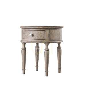 Round Side Table with Drawer Gallery Direct Mustique Natural Mindy Ash 53cm 3 Round Side Table with Drawer Gallery Direct Mustique Natural Mindy Ash 53cm small 3