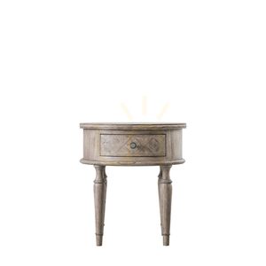Round Side Table with Drawer Gallery Direct Mustique Natural Mindy Ash 53cm 0 Round Side Table with Drawer Gallery Direct Mustique Natural Mindy Ash 53cm small 0