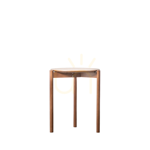 Check Side Table Gallery Direct Burley Walnut Oak Veneer 40x40x50cm
