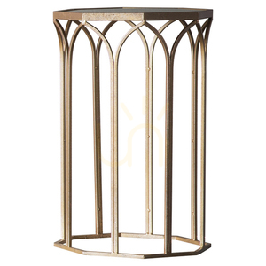 Side Table Gallery Direct Canterbury Gold Octagonal Glass Top 36x36x60cm 0 Side Table Gallery Direct Canterbury Gold Octagonal Glass Top 36x36x60cm small 0