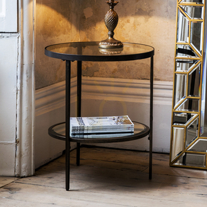 Side Table Gallery Direct Bronze Round Glass Metal 50x50x60cm 5055299469354 small 4