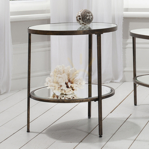 Side Table Gallery Direct Bronze Round Glass Metal 50x50x60cm 5055299469354 small 5
