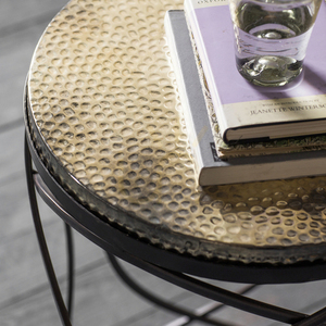 Side Table Gallery Direct Kimba Gold Iron Hammered 40x60 cm 5055999228312 2 Side Table Gallery Direct Kimba Gold Iron Hammered 40x60 cm 5055999228312 small 2