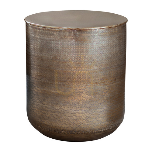 Check Gallery Direct Ashta metal side table – antique brass finish, 45 × 45 × 51 cm